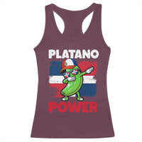 Platano Power Racerback Tank Top Funny Dominican Republic Flag Baseball
