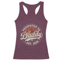 Promoted To Daddy Est 2026 Racerback Tank Top Soon to Be Dad Retro Baby Announcement