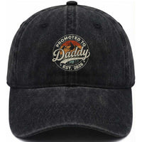 Promoted To Daddy Est 2026 Washed Cotton Baseball Cap Soon to Be Dad Retro Baby Announcement