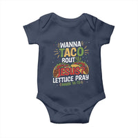 Funny Wanna Taco Bout Jesus Lettuce Pray Baby Onesie Cinco de Mayo Christian Bible Verse