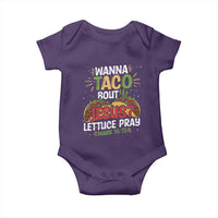 Funny Wanna Taco Bout Jesus Lettuce Pray Baby Onesie Cinco de Mayo Christian Bible Verse