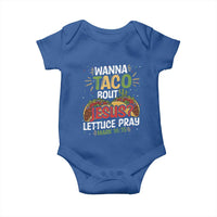 Funny Wanna Taco Bout Jesus Lettuce Pray Baby Onesie Cinco de Mayo Christian Bible Verse
