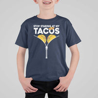 Funny Stop Staring At My Tacos T Shirt For Kid Mexican Cinco De Mayo