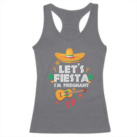 Funny Cinco De Mayo Pregnancy Announcement Racerback Tank Top Let's Fiesta I'm Pregnant Mexico Festival
