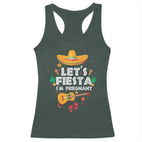 Funny Cinco De Mayo Pregnancy Announcement Racerback Tank Top Let's Fiesta I'm Pregnant Mexico Festival