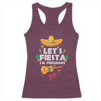 Funny Cinco De Mayo Pregnancy Announcement Racerback Tank Top Let's Fiesta I'm Pregnant Mexico Festival