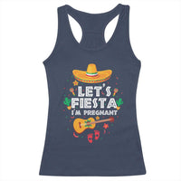 Funny Cinco De Mayo Pregnancy Announcement Racerback Tank Top Let's Fiesta I'm Pregnant Mexico Festival