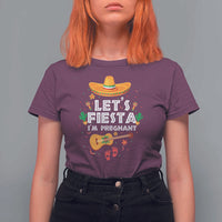 Funny Cinco De Mayo Pregnancy Announcement T Shirt For Women Let's Fiesta I'm Pregnant Mexico Festival