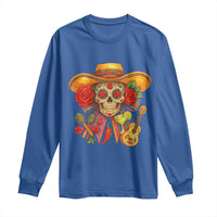 Funny Cinco De Mayo Sugar Skull Sombrero Hat Bow Long Sleeve Shirt