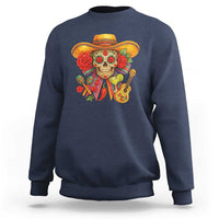 Funny Cinco De Mayo Sugar Skull Sombrero Hat Bow Sweatshirt