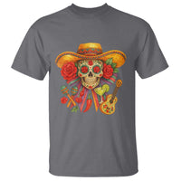 Funny Cinco De Mayo Sugar Skull Sombrero Hat Bow T Shirt