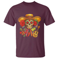 Funny Cinco De Mayo Sugar Skull Sombrero Hat Bow T Shirt