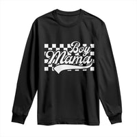 Funny Boy Mama Long Sleeve Shirt Mama Of Boy Checkerboard Mother's Day