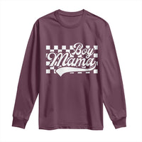 Funny Boy Mama Long Sleeve Shirt Mama Of Boy Checkerboard Mother's Day