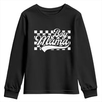 Funny Boy Mama Youth Sweatshirt Mama Of Boy Checkerboard Mother's Day