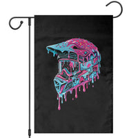Motocross Helmet Drip Ice Cream Melt Graphic Dirt Bike Racing Garden Flag