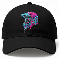 Motocross Helmet Drip Ice Cream Melt Graphic Dirt Bike Racing Baseball Cap
