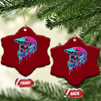 Motocross Helmet Drip Ice Cream Melt Graphic Dirt Bike Racing Ceramic Ornament