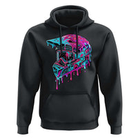 Motocross Helmet Drip Ice Cream Melt Graphic Dirt Bike Racing Hoodie