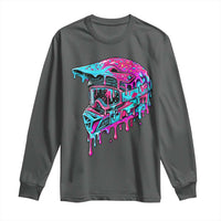 Motocross Helmet Drip Ice Cream Melt Graphic Dirt Bike Racing Long Sleeve Shirt