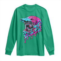 Motocross Helmet Drip Ice Cream Melt Graphic Dirt Bike Racing Long Sleeve Shirt