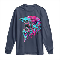 Motocross Helmet Drip Ice Cream Melt Graphic Dirt Bike Racing Long Sleeve Shirt