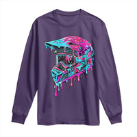 Motocross Helmet Drip Ice Cream Melt Graphic Dirt Bike Racing Long Sleeve Shirt