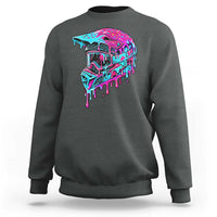Motocross Helmet Drip Ice Cream Melt Graphic Dirt Bike Racing Sweatshirt