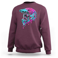 Motocross Helmet Drip Ice Cream Melt Graphic Dirt Bike Racing Sweatshirt