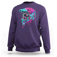 Motocross Helmet Drip Ice Cream Melt Graphic Dirt Bike Racing Sweatshirt