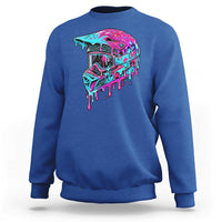 Motocross Helmet Drip Ice Cream Melt Graphic Dirt Bike Racing Sweatshirt