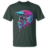 Motocross Helmet Drip Ice Cream Melt Graphic Dirt Bike Racing T Shirt