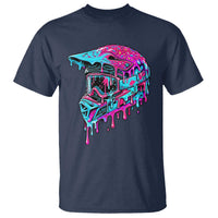 Motocross Helmet Drip Ice Cream Melt Graphic Dirt Bike Racing T Shirt