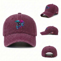 Motocross Helmet Drip Ice Cream Melt Graphic Dirt Bike Racing Washed Cotton Baseball Cap