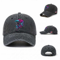 Motocross Helmet Drip Ice Cream Melt Graphic Dirt Bike Racing Washed Cotton Baseball Cap
