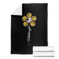 Pittsburgh Sport Retro Baseball Flower Throw Blanket Funny Game Day