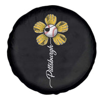 Pittsburgh Sport Retro Baseball Flower Spare Tire Cover Funny Game Day