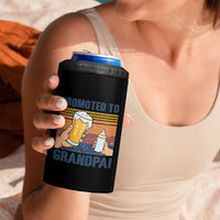 Promoted To Grandpa 4 in 1 Can Cooler Tumbler Retro Vintage Beer Baby Milk Bottle Funny Father's Day - Wonder Print Shop