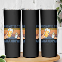 Promoted To Grandpa Skinny Tumbler Retro Vintage Beer Baby Milk Bottle Funny Father's Day - Wonder Print Shop