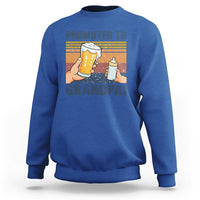 Promoted To Grandpa Sweatshirt Retro Vintage Beer Baby Milk Bottle Funny Father's Day - Wonder Print Shop