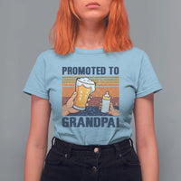 Promoted To Grandpa T Shirt For Women Retro Vintage Beer Baby Milk Bottle Funny Father's Day - Wonder Print Shop