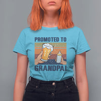 Promoted To Grandpa T Shirt For Women Retro Vintage Beer Baby Milk Bottle Funny Father's Day - Wonder Print Shop