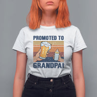 Promoted To Grandpa T Shirt For Women Retro Vintage Beer Baby Milk Bottle Funny Father's Day - Wonder Print Shop