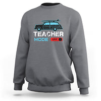 Funny Summer Vacation Sweatshirt Teacher Mode Off Beach Van Surfing - Wonder Print Shop