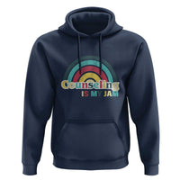 Mental Illness Awareness Hoodie Couseling Is My Jam Retro Groove Rainbow - Wonder Print Shop