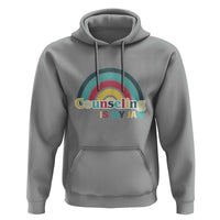 Mental Illness Awareness Hoodie Couseling Is My Jam Retro Groove Rainbow - Wonder Print Shop