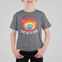 Funny LGBT The Ally Cats T Shirt For Kid Pride Month Rainbow Cat