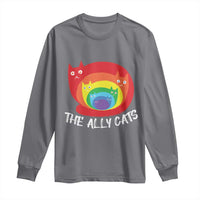 Funny LGBT The Ally Cats Long Sleeve Shirt Pride Month Rainbow Cat
