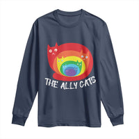 Funny LGBT The Ally Cats Long Sleeve Shirt Pride Month Rainbow Cat