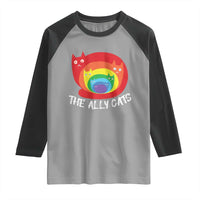 Funny LGBT The Ally Cats Raglan Shirt Pride Month Rainbow Cat